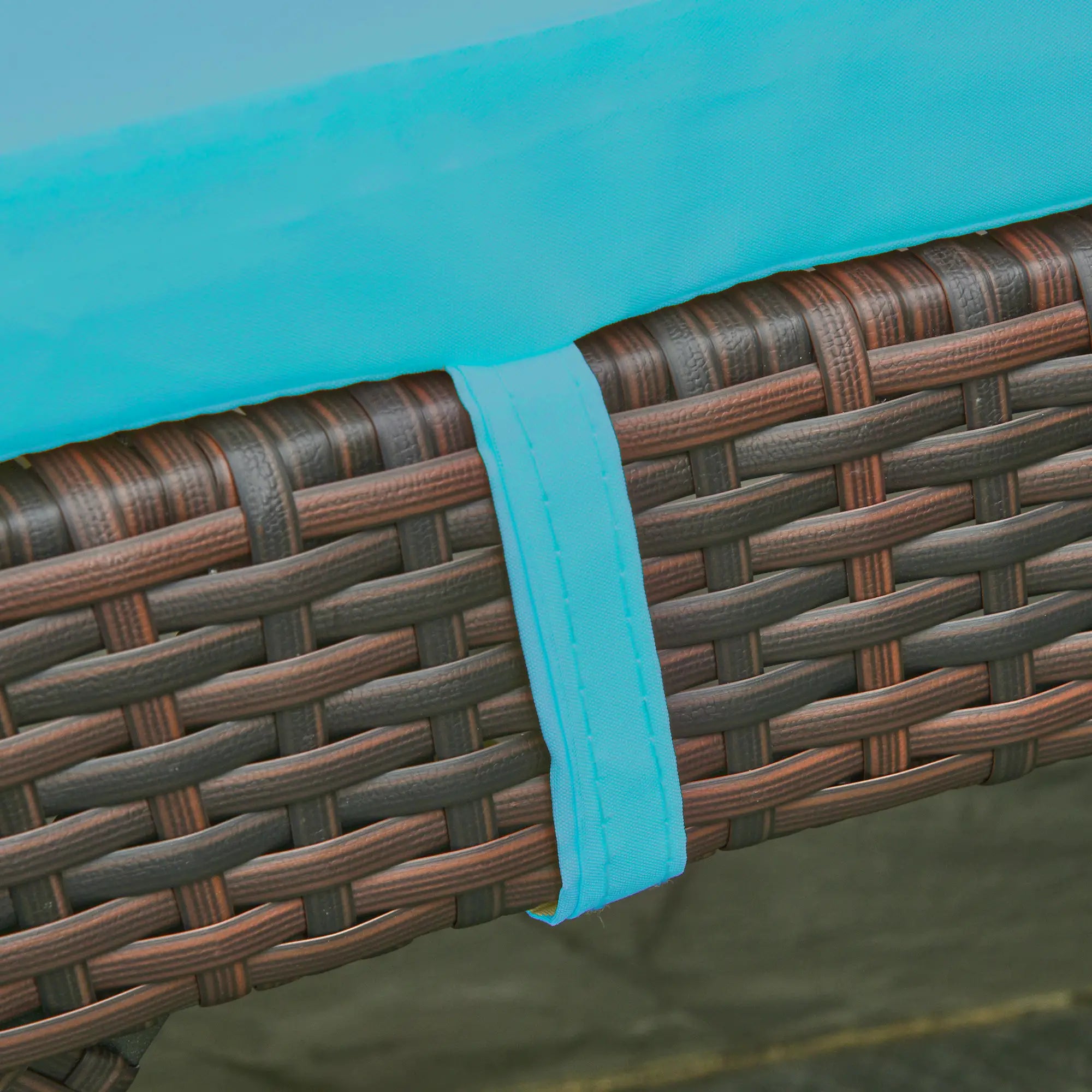 Wicker Patio Lounger, Outdoor Recliner, 5-Level Adjustable Backrest, Turquoise Chaise Loungers at Gallery Canada