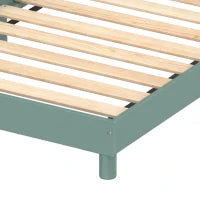 Toddler Bed with Storage, Guard Rails, 132x70x10cm, Green Bear Print