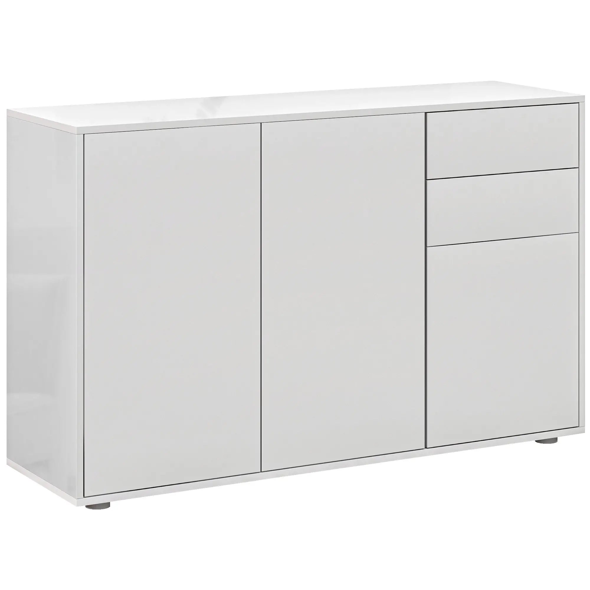 Modern Kitchen Sideboard, Coffee Bar with 2 Drawers, White Kitchen Pantry Cabinets at Gallery Canada