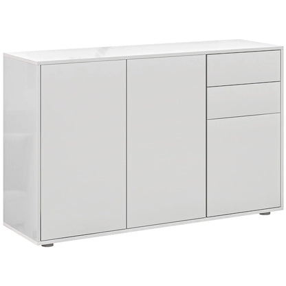 Modern Kitchen Sideboard, Coffee Bar with 2 Drawers, White Kitchen Pantry Cabinets at Gallery Canada