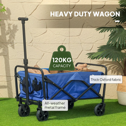 Heavy Duty Collapsible Folding Garden Cart, Universal Wheels, Blue Bike Cargo Trailers at Gallery Canada