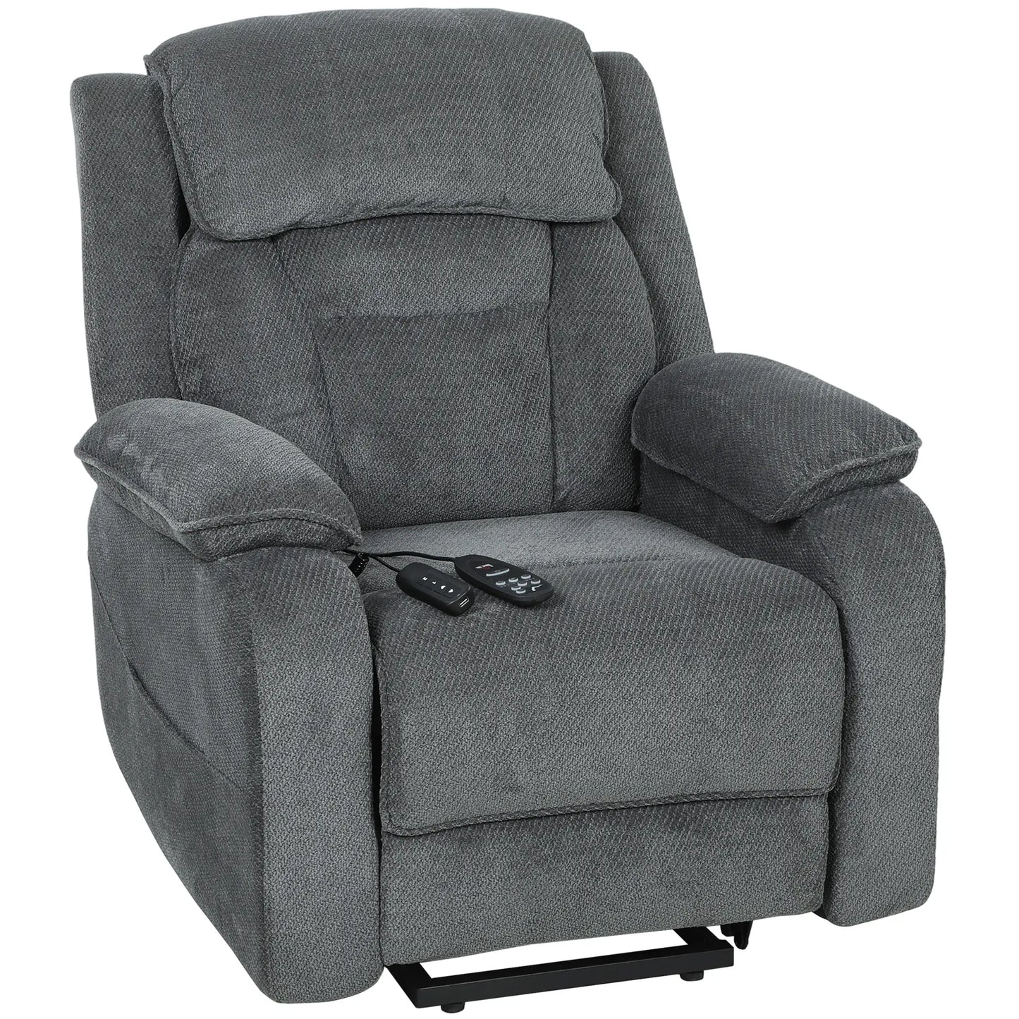 Power Recliner Chair With Massage, Electric Lift Chair, Grey Electric Power Lift Chairs Dark Grey at Gallery Canada