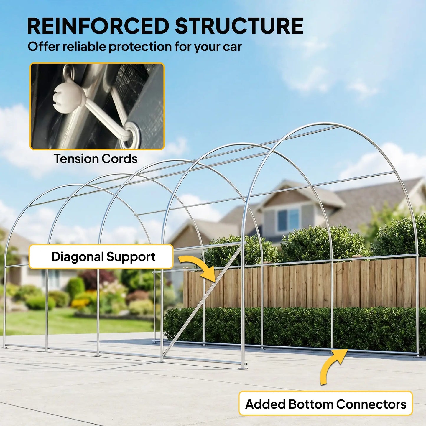 10' x 19' Heavy Duty Carport, Portable Garage Canopy Tent, Dark Grey Car Shelters at Gallery Canada