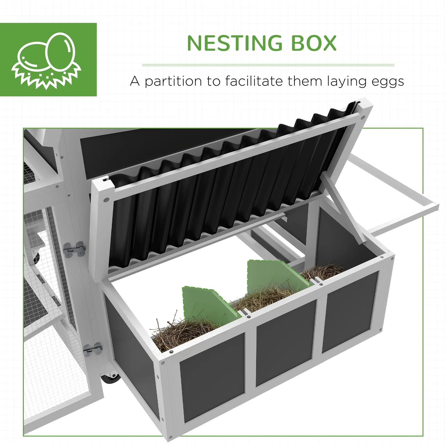 Wooden Chicken Coop, Rabbit Hutch With Large Run, Dark Grey Chicken Coops at Gallery Canada