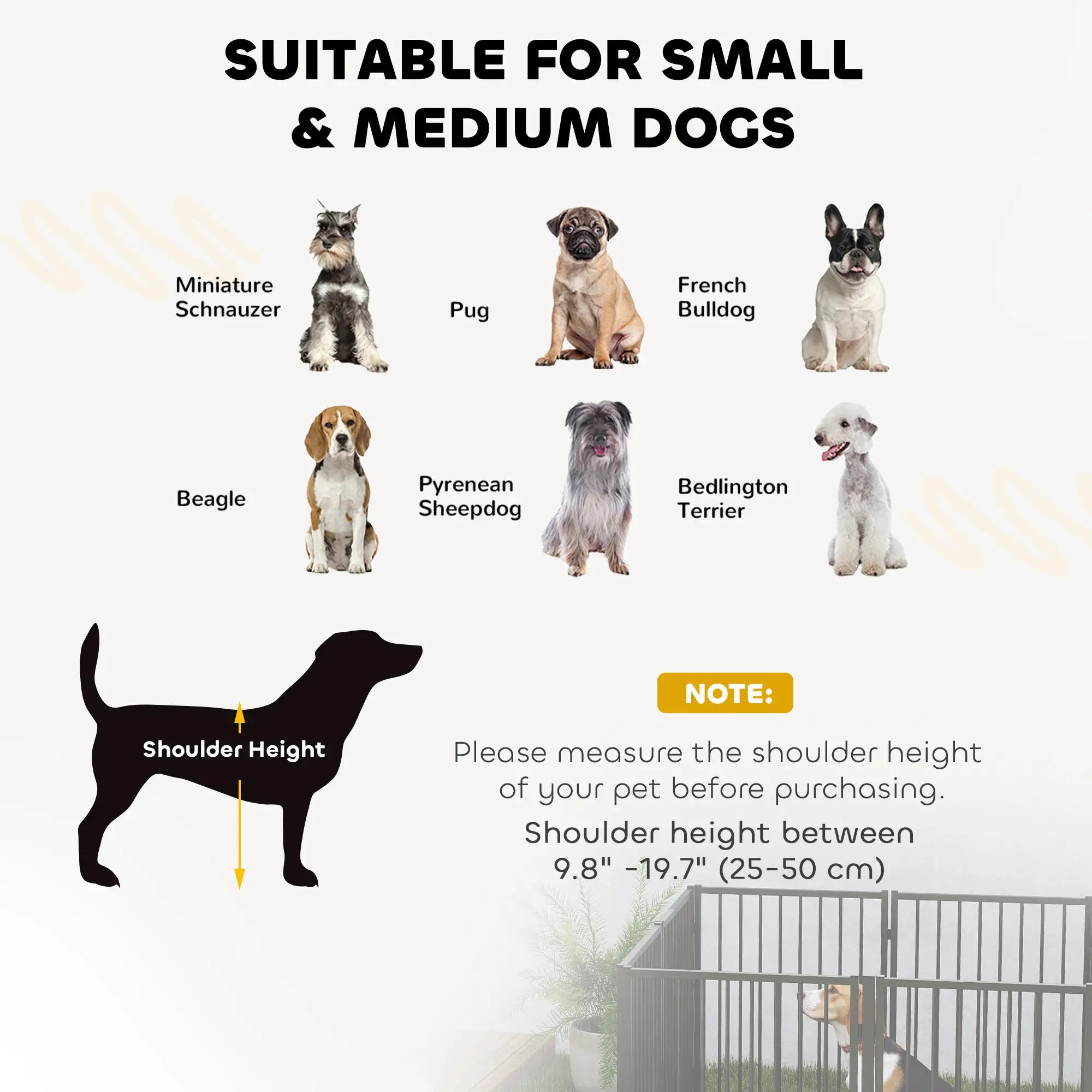 8 Panels Dog Playpen, Foldable Portable, Small Medium Dogs, 30