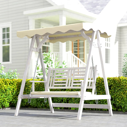 2 Seater Patio Swing with Stand, Canopy, Cushion, Wooden Bench Patio Swings with Stand at Gallery Canada