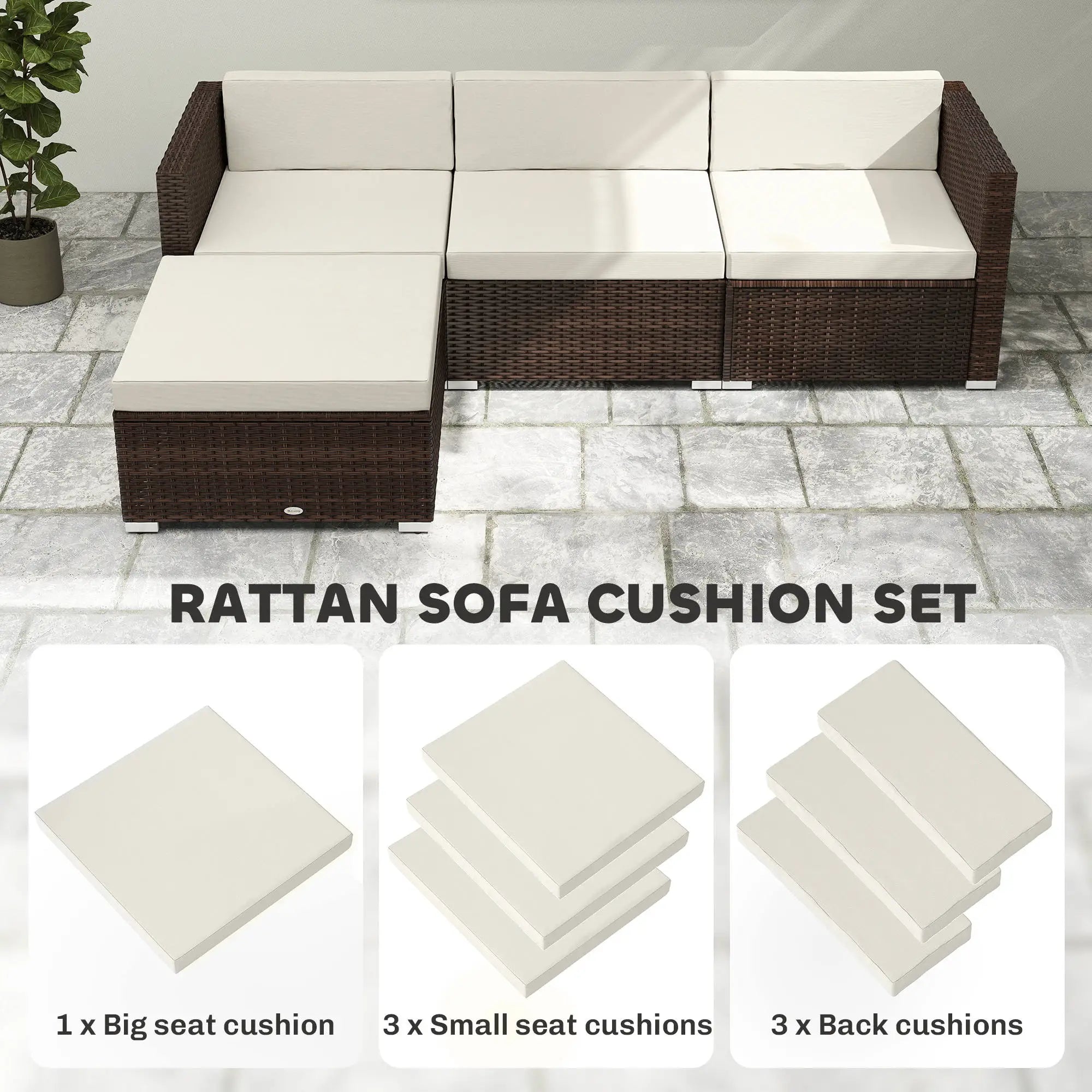 Water-Repellent Patio Loveseat Cushion, 23.6