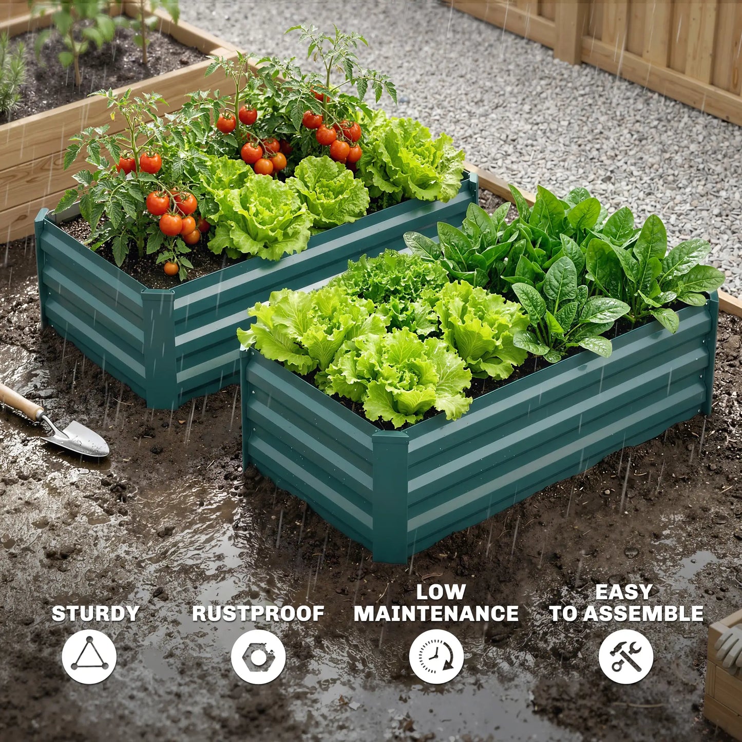 Galvanized Raised Garden Beds, Outdoor Planter Box, Green Raised Garden Beds at Gallery Canada
