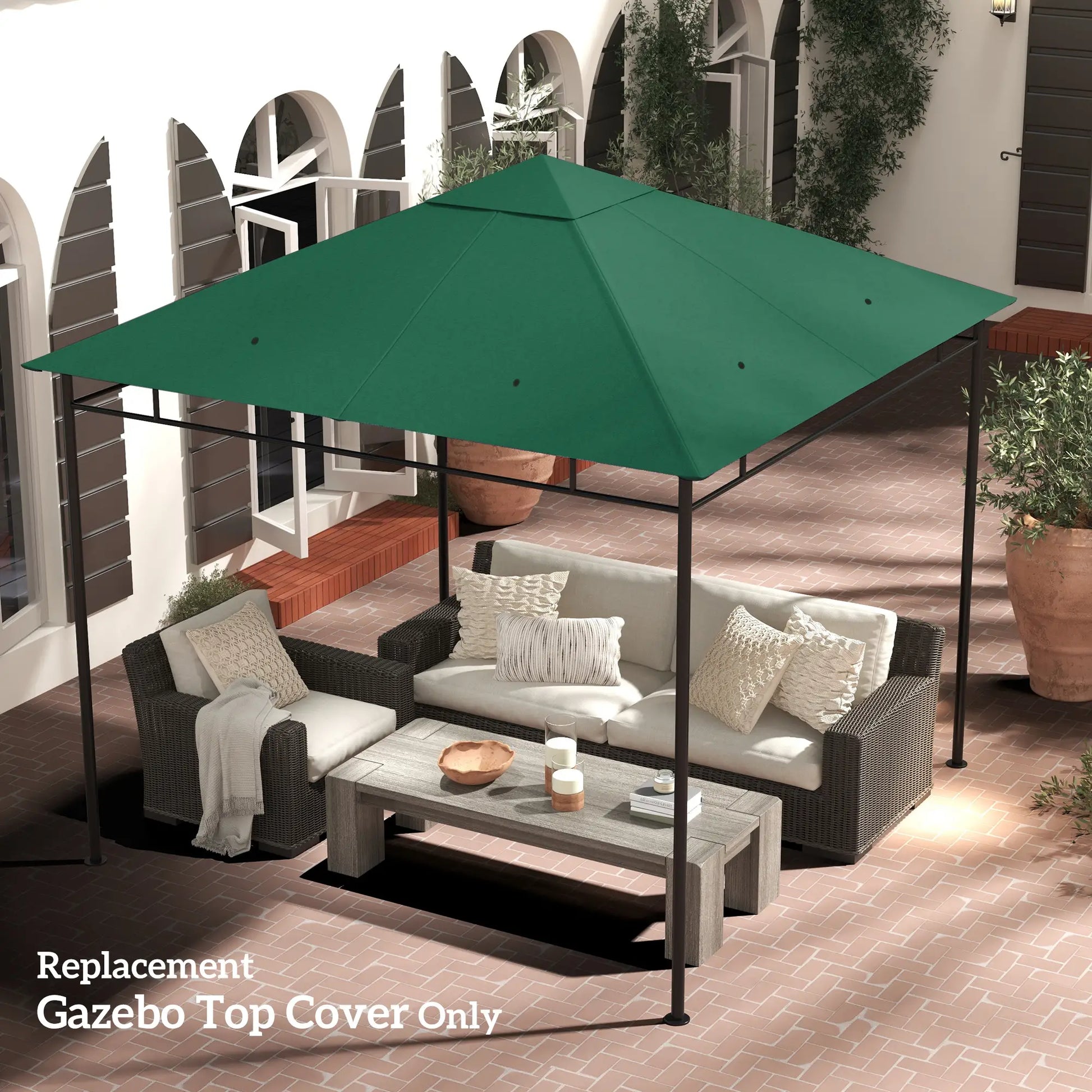 10' x 10' Gazebo Canopy, UV Protected Sun Shade, Green Gazebo Canopy Replacement at Gallery Canada