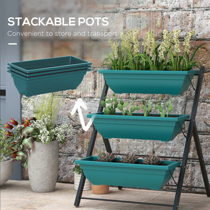 3-Tier Vertical Garden Planter, Outdoor Plant Stand for Vegetables Flowers Plant Stands at Gallery Canada