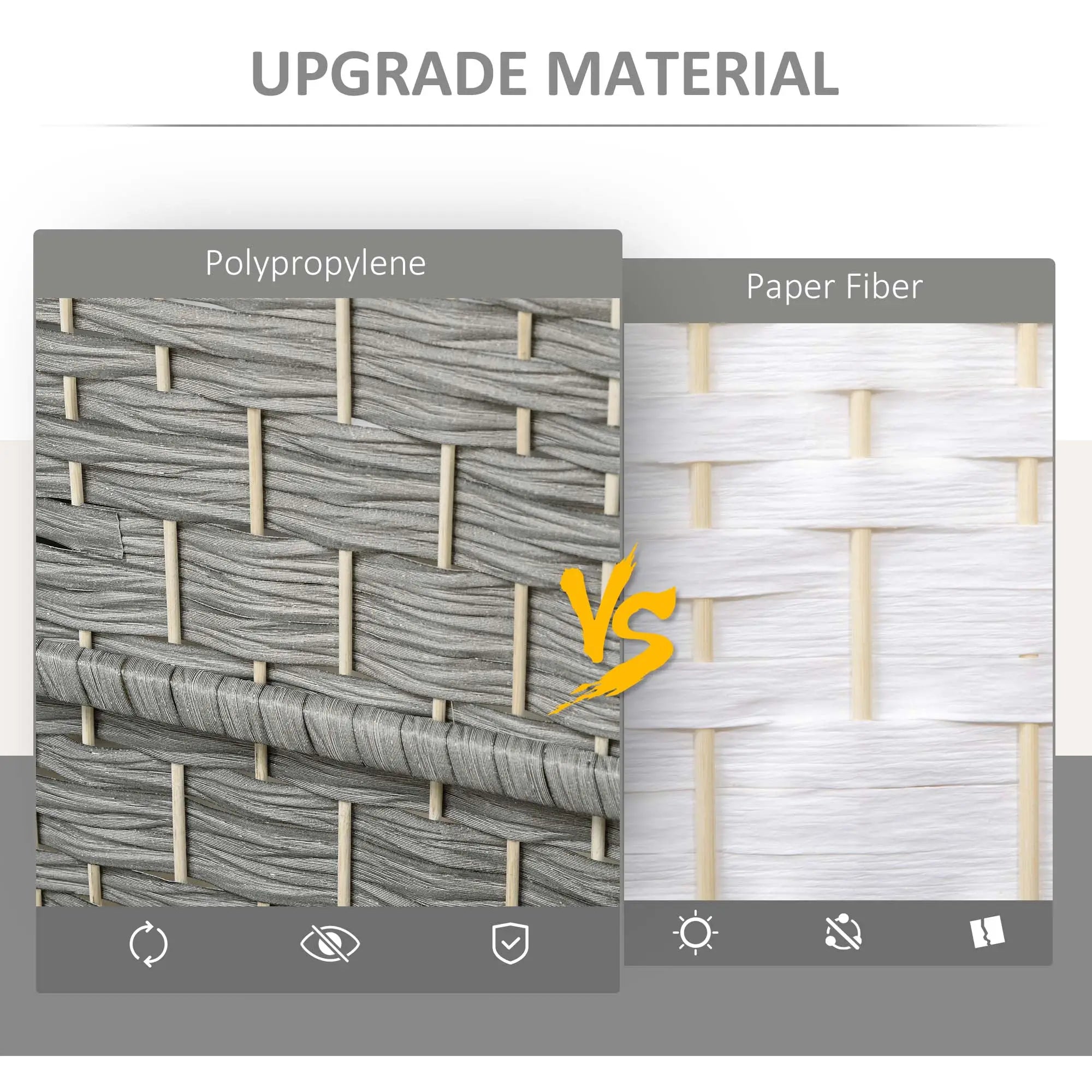 6 Ft Tall Folding Room Divider, 3 Panel Portable Privacy Screen, Mixed Grey Room Dividers at Gallery Canada