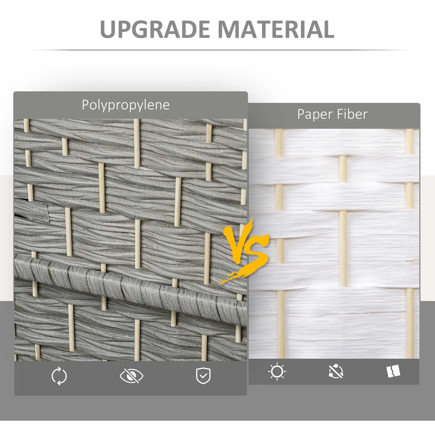 6 Ft Tall Folding Room Divider, 3 Panel Portable Privacy Screen, Mixed Grey Room Dividers at Gallery Canada