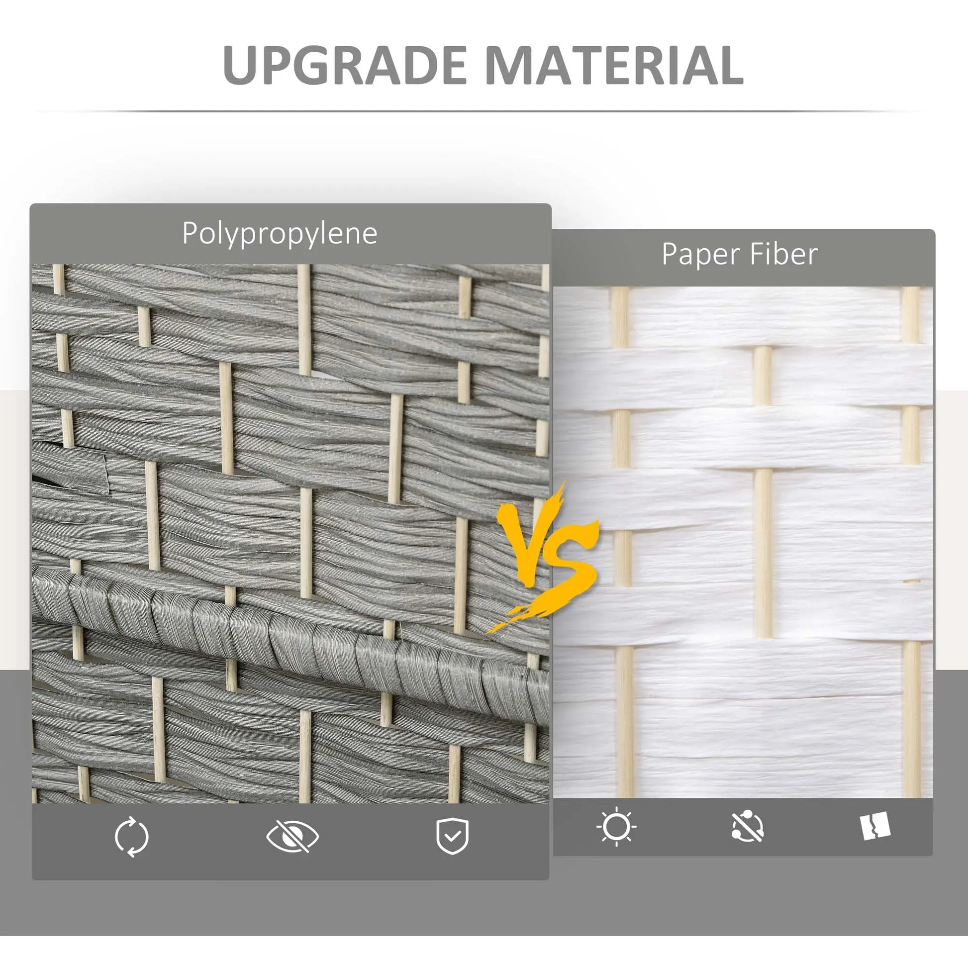 6 Ft Tall Folding Room Divider, 3 Panel Portable Privacy Screen, Mixed Grey Room Dividers at Gallery Canada