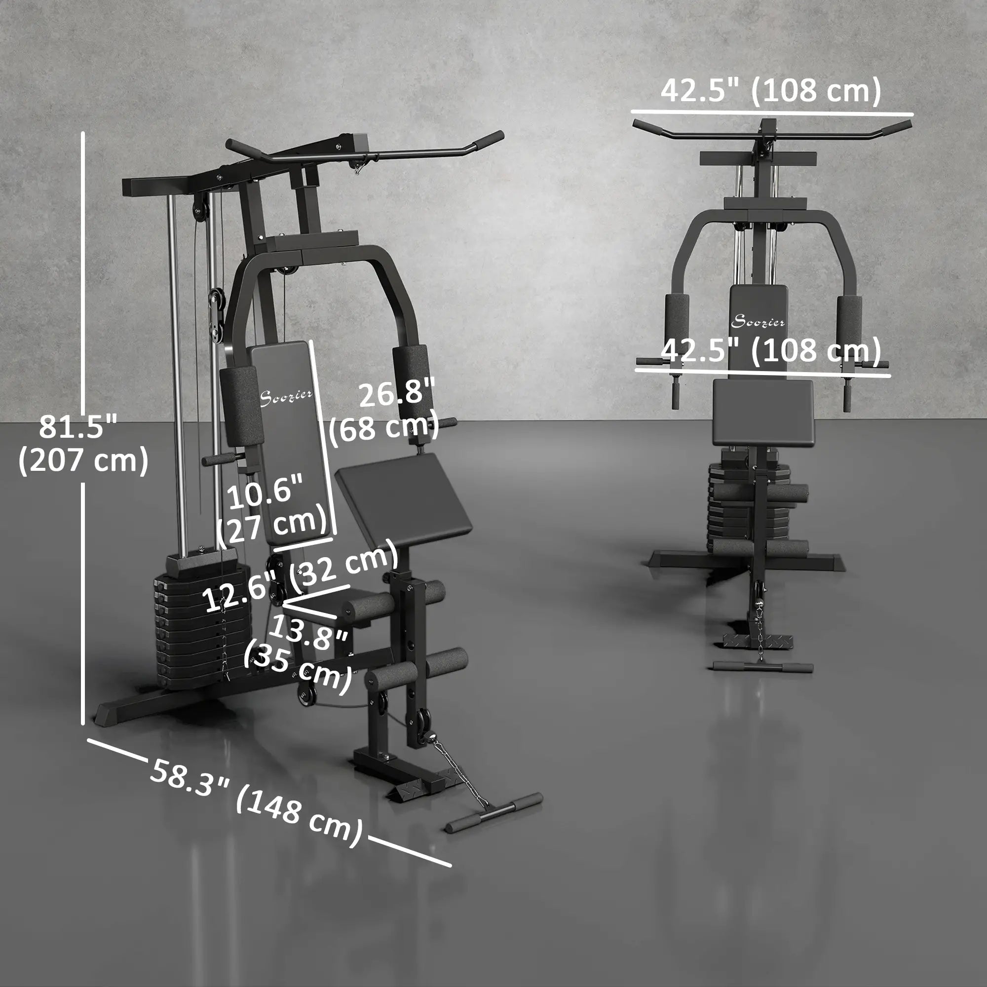 Multifunction Home Gym, Power Exercise Machine, Weight Training, Black Power Towers at Gallery Canada