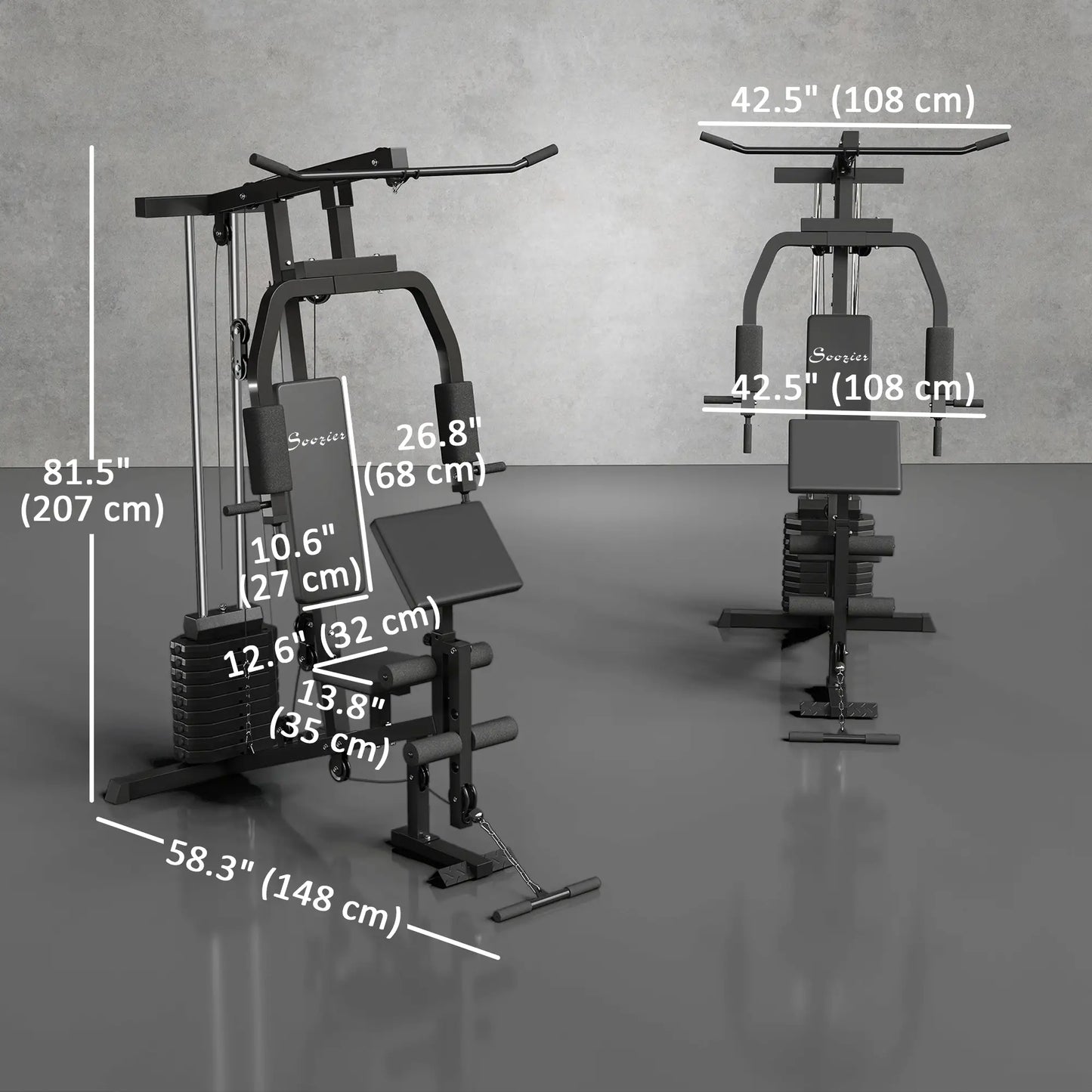 Multifunction Home Gym, Power Exercise Machine, Weight Training, Black Power Towers at Gallery Canada