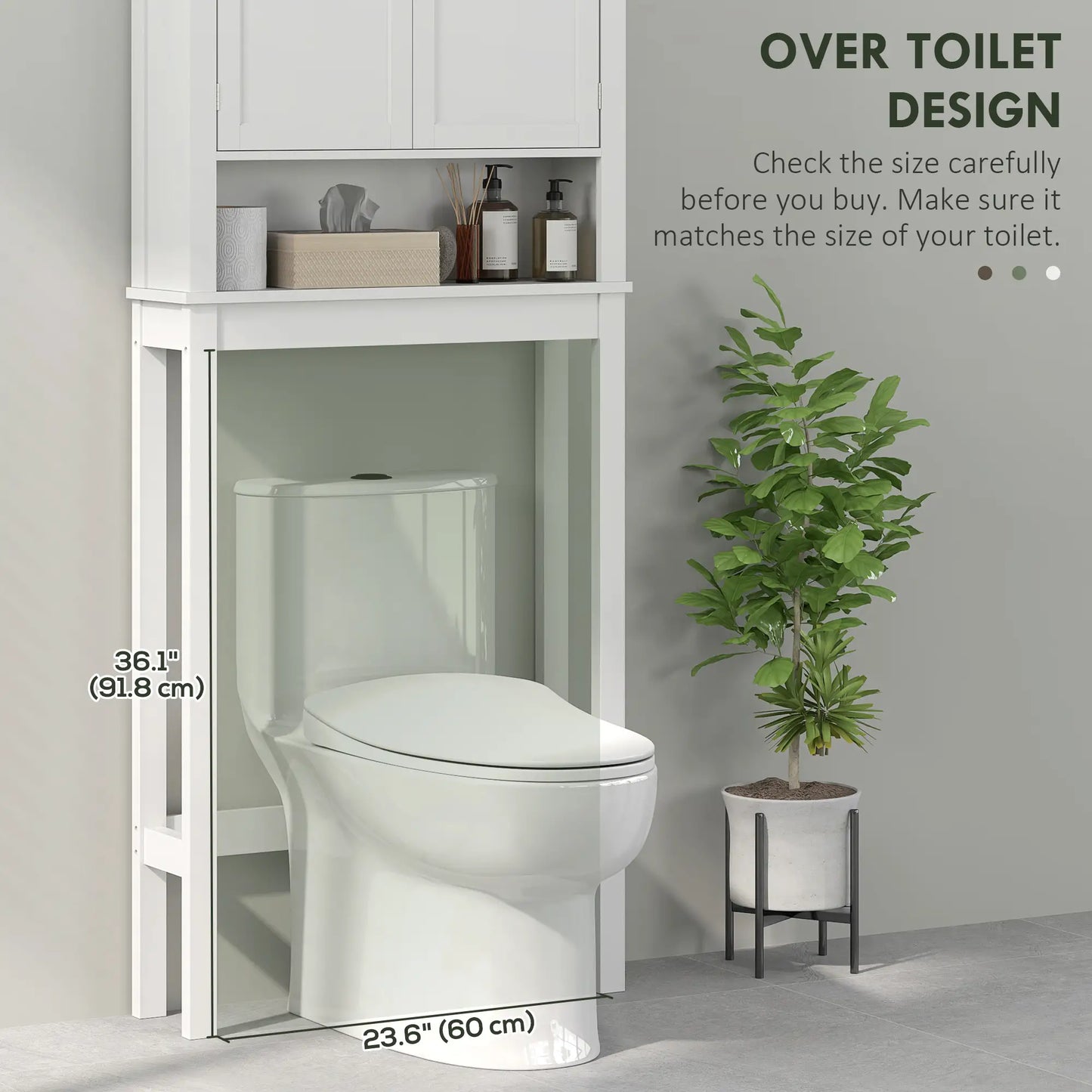 3-Tier Over Toilet Storage, Adjustable Shelf, Bathroom Laundry Cabinet Bathroom Cabinets at Gallery Canada