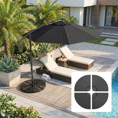 4PCs Cantilever Umbrella Base Weights, Wicker Effect HDPE, Black Umbrella Bases at Gallery Canada
