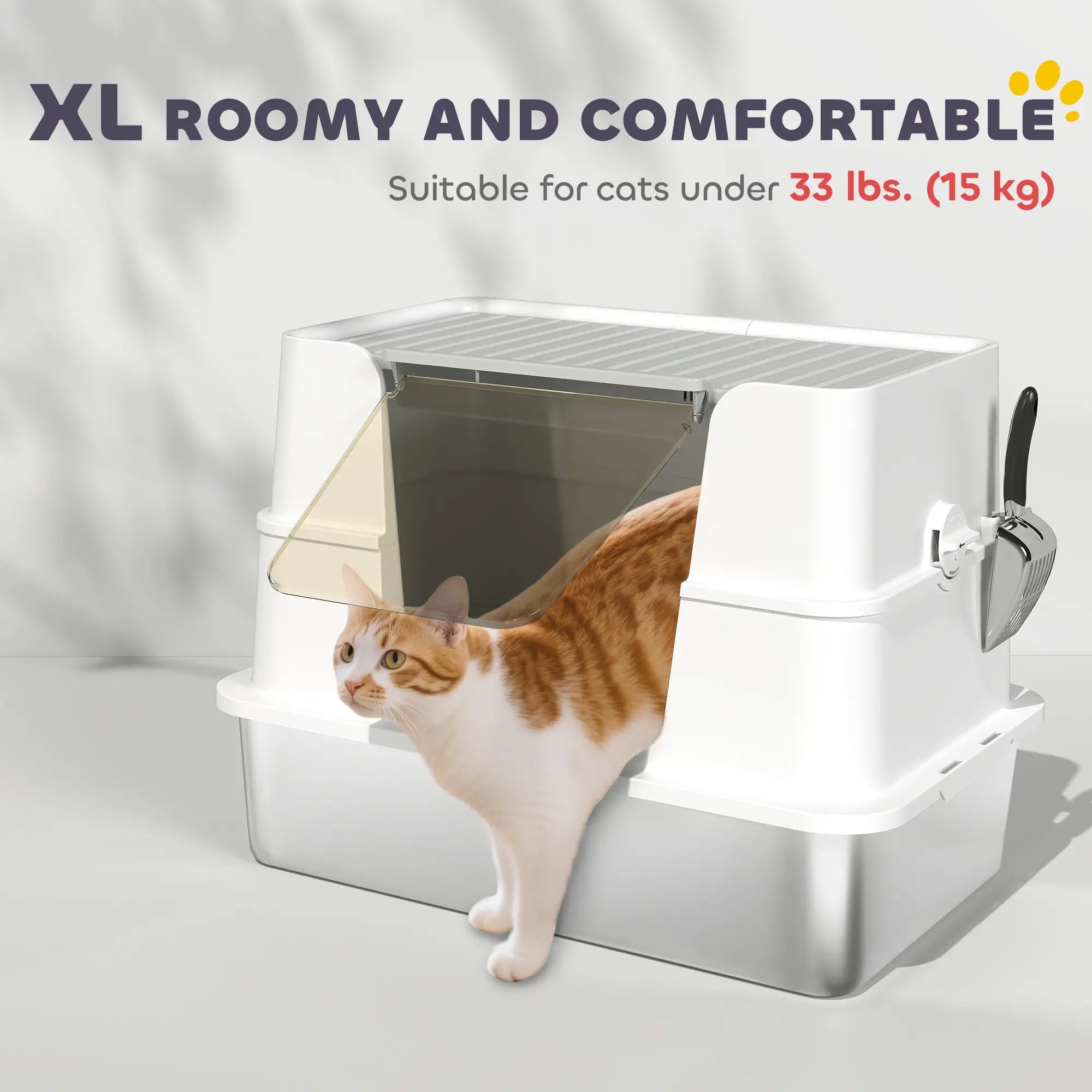 XL Stainless Steel Litter Box With Lid, Extra Large Covered Cat Litter Box Cat Litter Box Enclosures at Gallery Canada