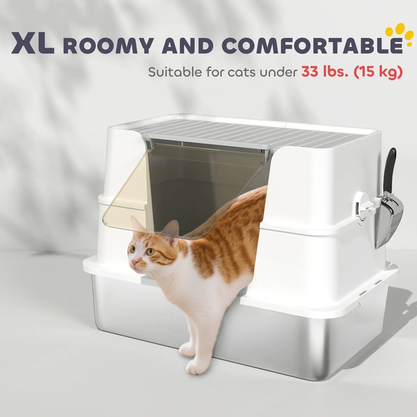 XL Stainless Steel Litter Box With Lid, Extra Large Covered Cat Litter Box Cat Litter Box Enclosures at Gallery Canada