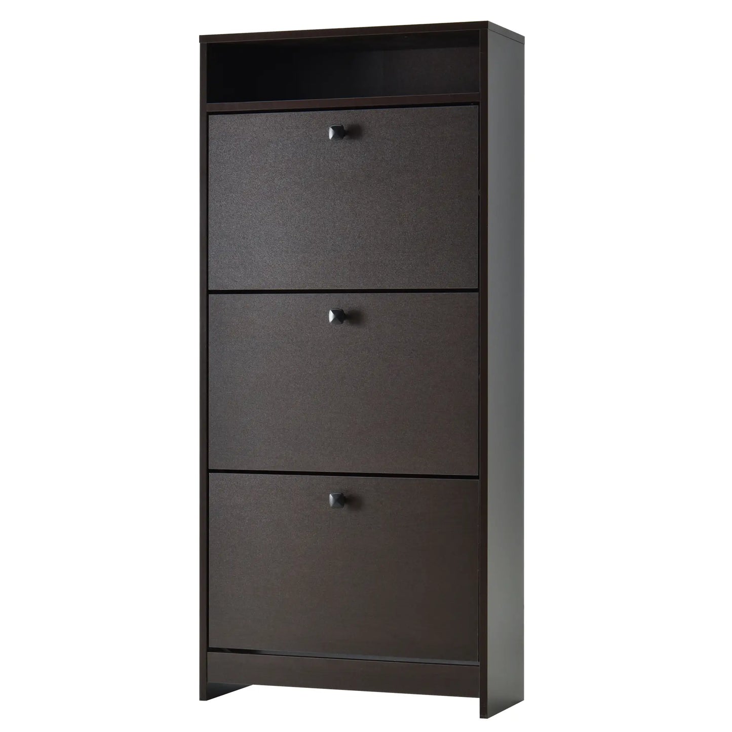 Slim Shoe Storage, 3 Flip Drawers, Adjustable Shelves, 9 Pair, Coffee Shoe Storage Cabinets & Racks Coffee at Gallery Canada