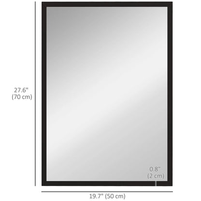 20" x 28" Bathroom Mirror, Rectangular Wall Mirror, Black