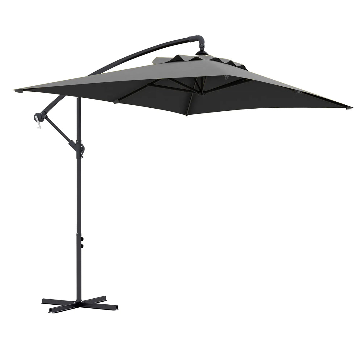 3m Patio Offset Umbrella, With Cross Base, Dark Grey Offset Cantilever Umbrellas at Gallery Canada
