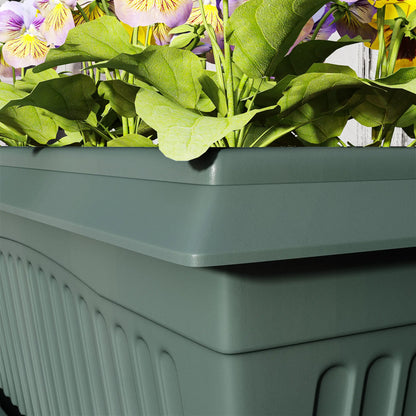 7 Pack 15.7" Plastic Flower Planters, Drainage Holes, Trays, Green Garden Accessories at Gallery Canada