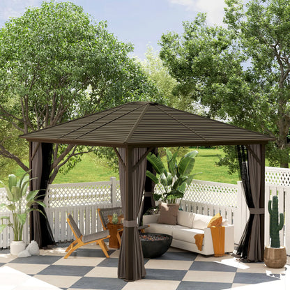 10' x 12' Hardtop Gazebo, Aluminum Frame, Coffee Gazebos at Gallery Canada