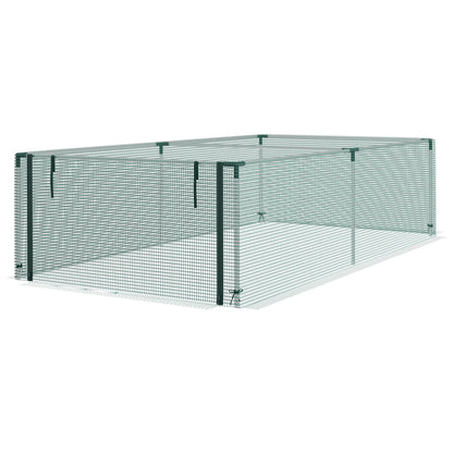 Cage de protection pour plantes 8,1' x 4,1', porte à fermeture éclair enroulable, cadre en acier galvanisé