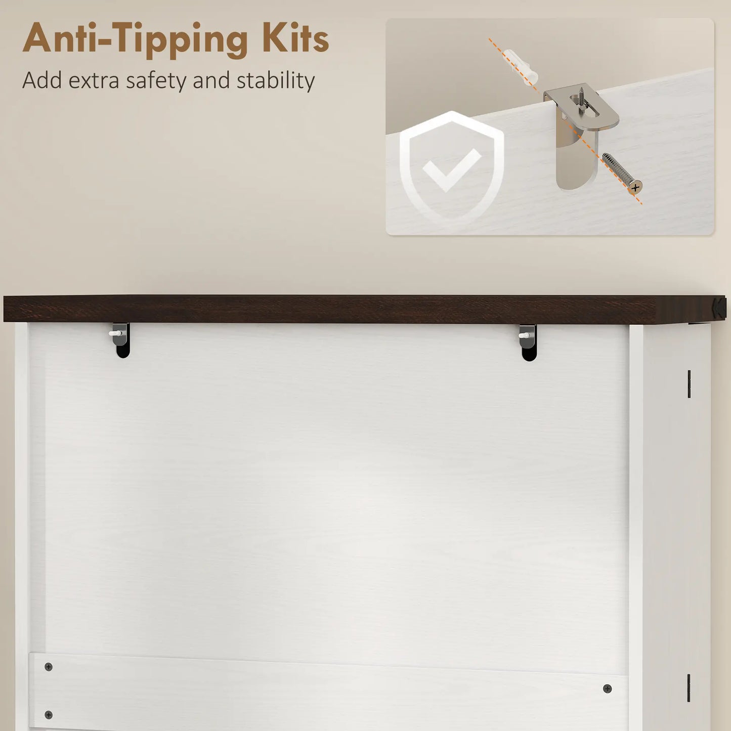72" Tall Kitchen Pantry Cabinet, Farmhouse Storage Cabinet with 8 Door Racks and Adjustable Shelves, White