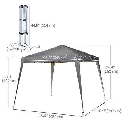 8' x 8' Pop Up Canopy, Outdoor Folding Tent, Portable with Bag, Grey Pop Up Canopies at Gallery Canada