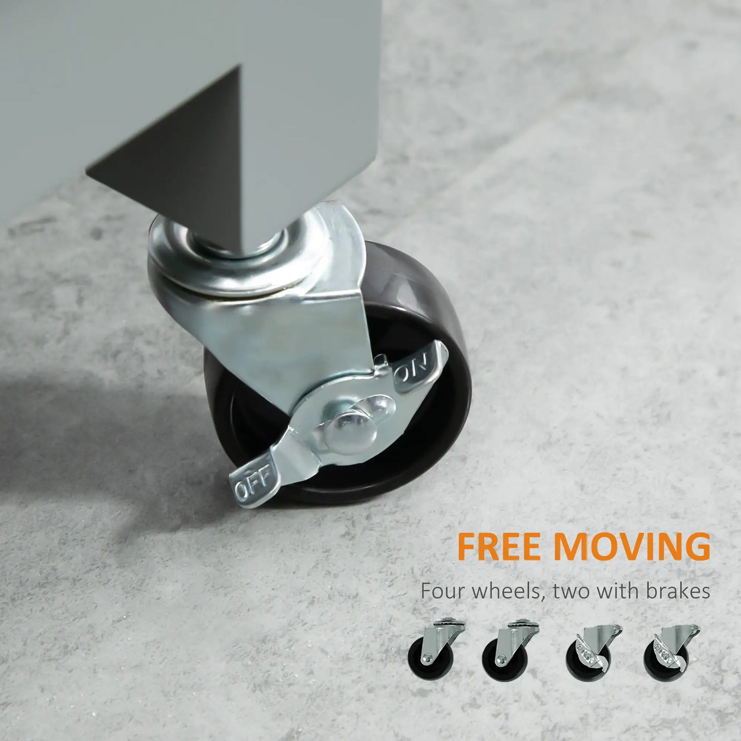 Compact Kitchen Cart on Wheels, Open Shelf, Storage Drawer, Grey Kitchen Islands & Kitchen Carts at Gallery Canada