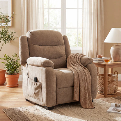 Massage Recliner Chair, Power Recliner, Remote, 2 Memory Positions, Brown Single Sofas at Gallery Canada