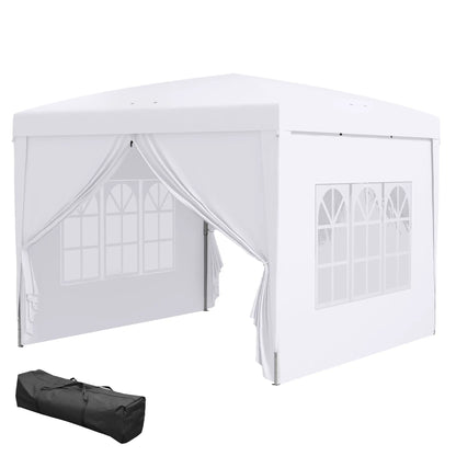9.7' x 9.7' Outdoor Pop Up Tent, Wedding Gazebo Canopy, White Pop Up Canopies at Gallery Canada