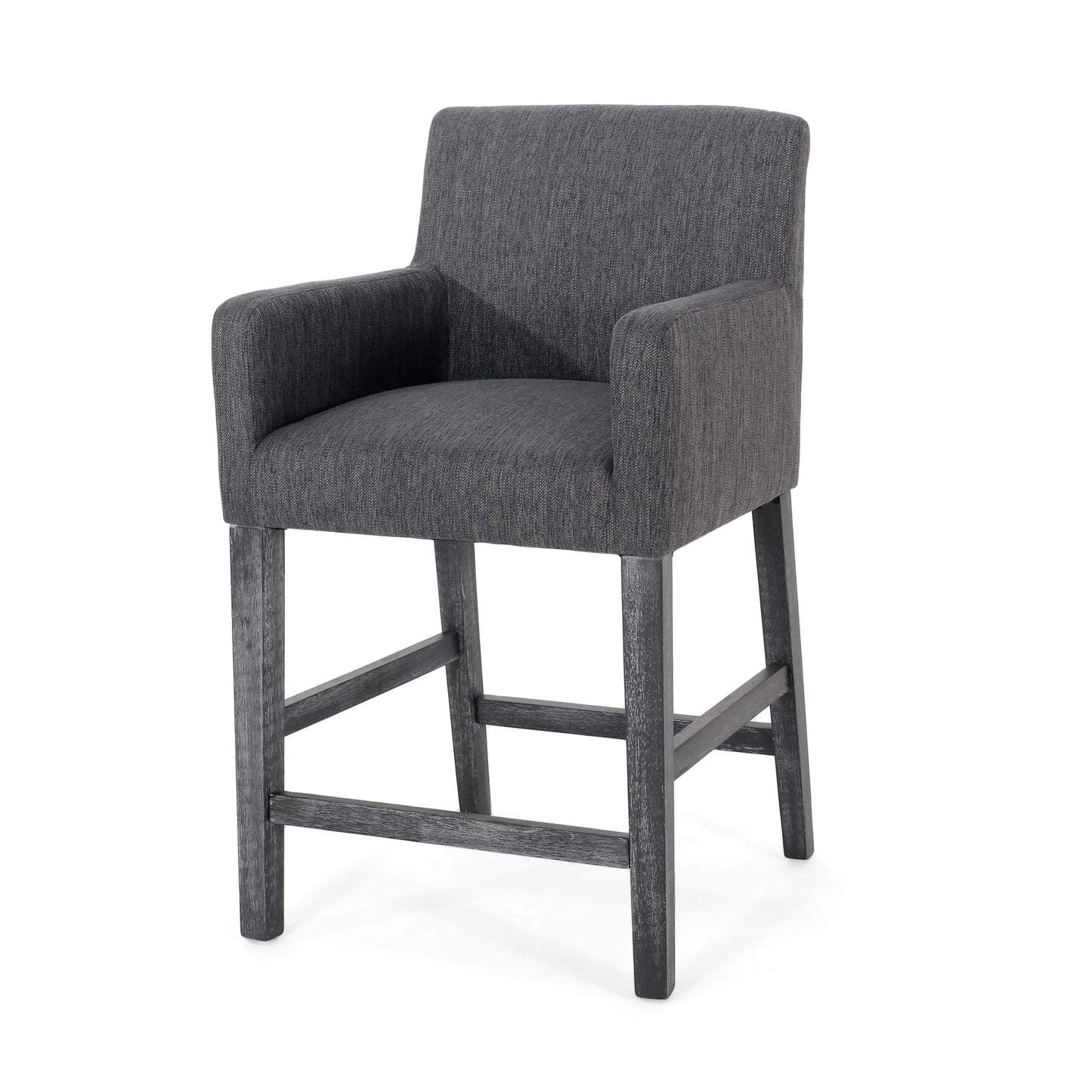 Upholstered Counter Stool, Rubberwood Frame, 24" L x 23" W x 39.5" H, Charcoal Gray Bar Stools at Gallery Canada