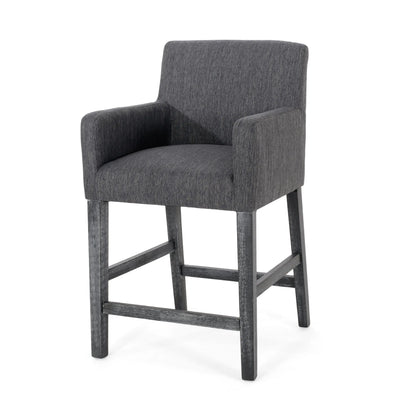 Upholstered Counter Stool, Rubberwood Frame, 24" L x 23" W x 39.5" H, Charcoal Gray Bar Stools at Gallery Canada