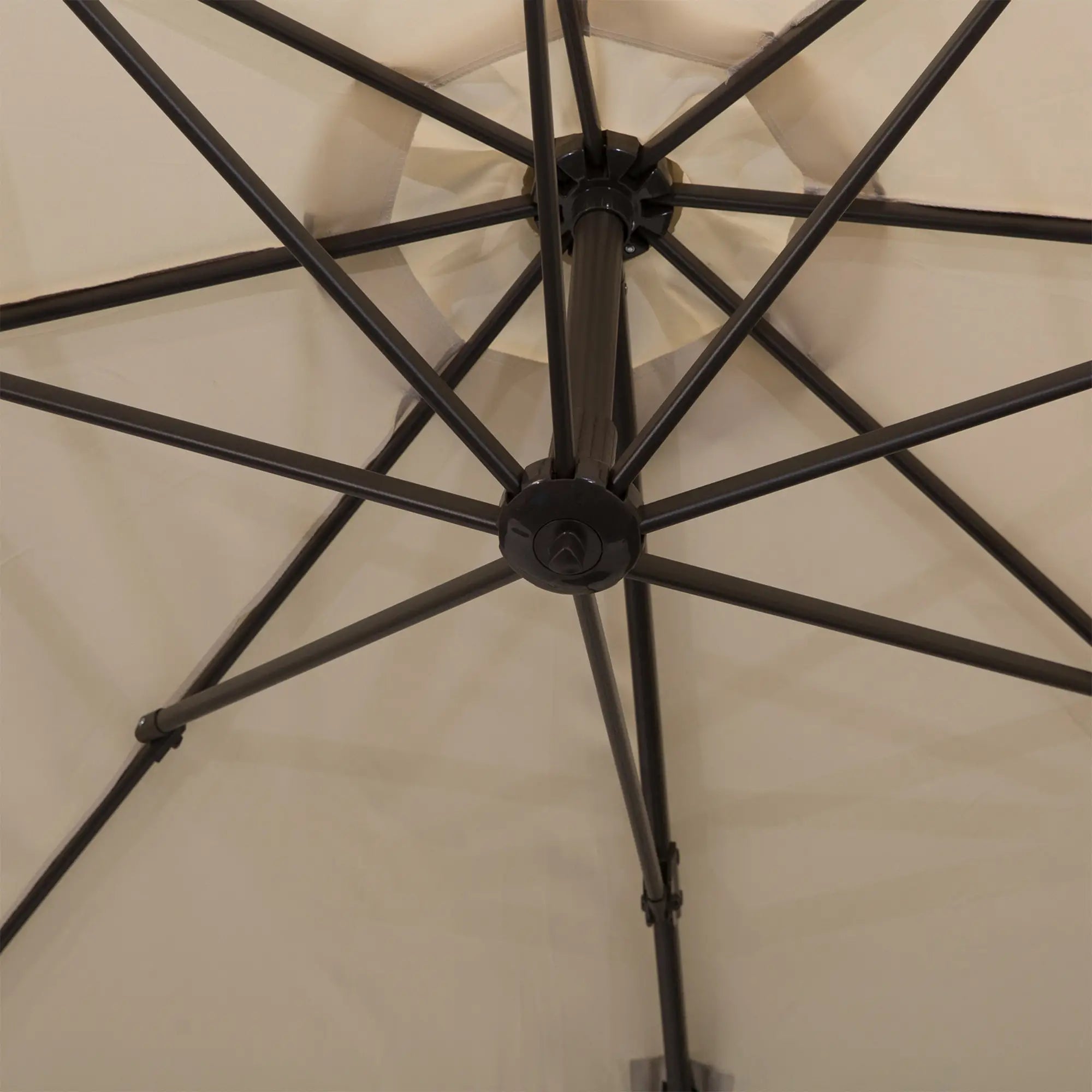 10ft Cantilever Patio Umbrella, 360° Rotation, Crank, Cream Cantilever Umbrellas at Gallery Canada