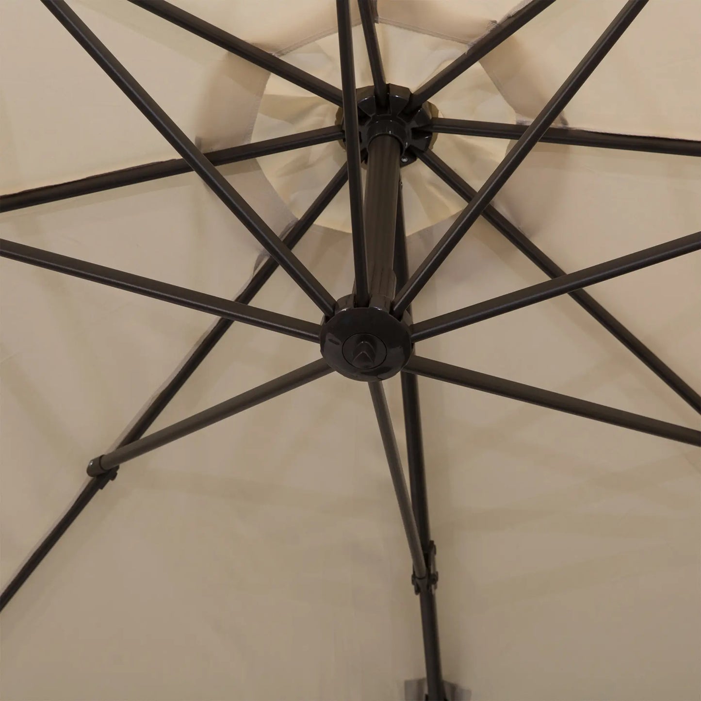 10ft Cantilever Patio Umbrella, 360° Rotation, Crank, Cream Cantilever Umbrellas at Gallery Canada