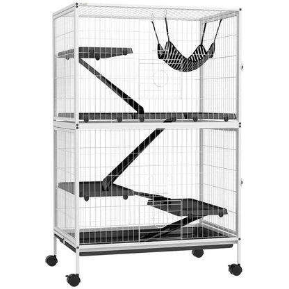 5-Tier Rolling Small Animal Cage, Guinea Pig Ferret Cage, Light Grey Houses & Habitats at Gallery Canada