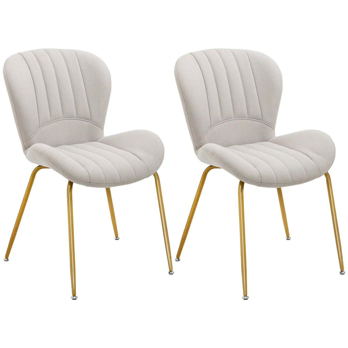 Modern Dining Chairs Set of 2, Cushioned Backrest, Cream White Bar Stools at Gallery Canada