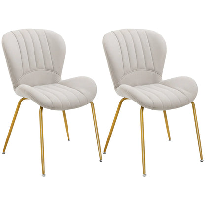 Modern Dining Chairs Set of 2, Cushioned Backrest, Cream White Bar Stools at Gallery Canada
