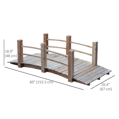 5FT Wood Garden Bridge, Outdoor Decorative Landscape, Natural Wood Garden Bridges at Gallery Canada