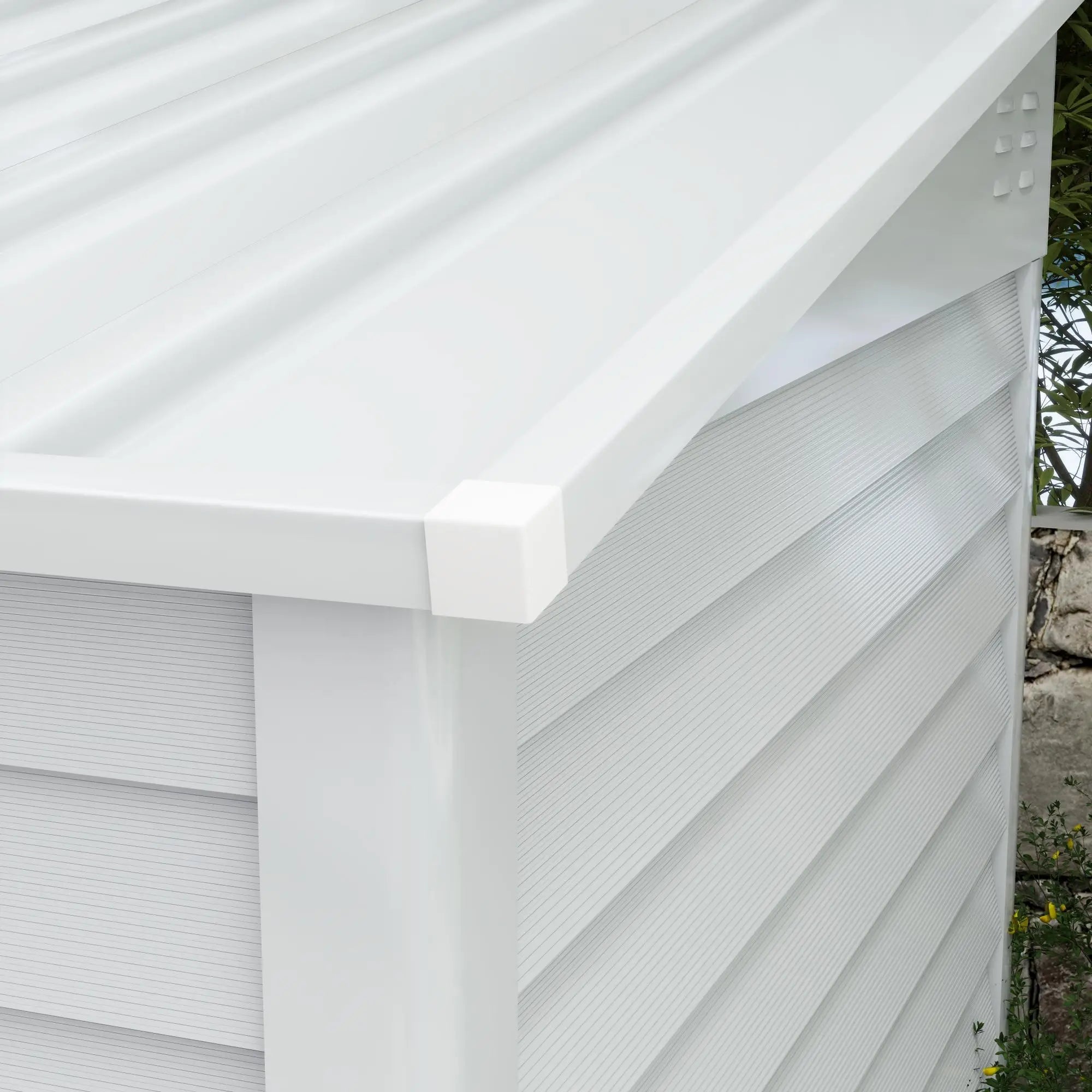 4.6' x 9' Steel Outdoor Storage Shed, Lean To Metal Tool House, White Sheds at Gallery Canada