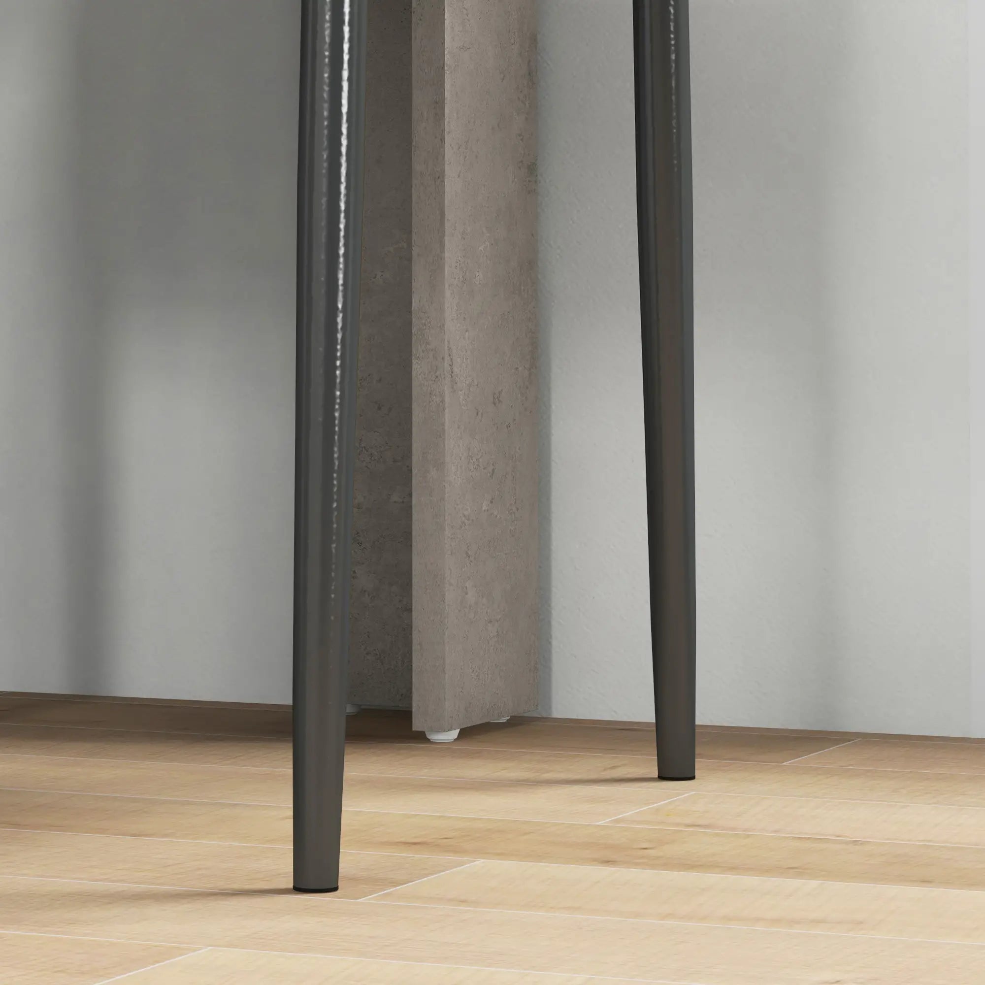 Square Dining Table Set for 2, Faux Cement Table, PU Leather Chairs Bar Sets at Gallery Canada