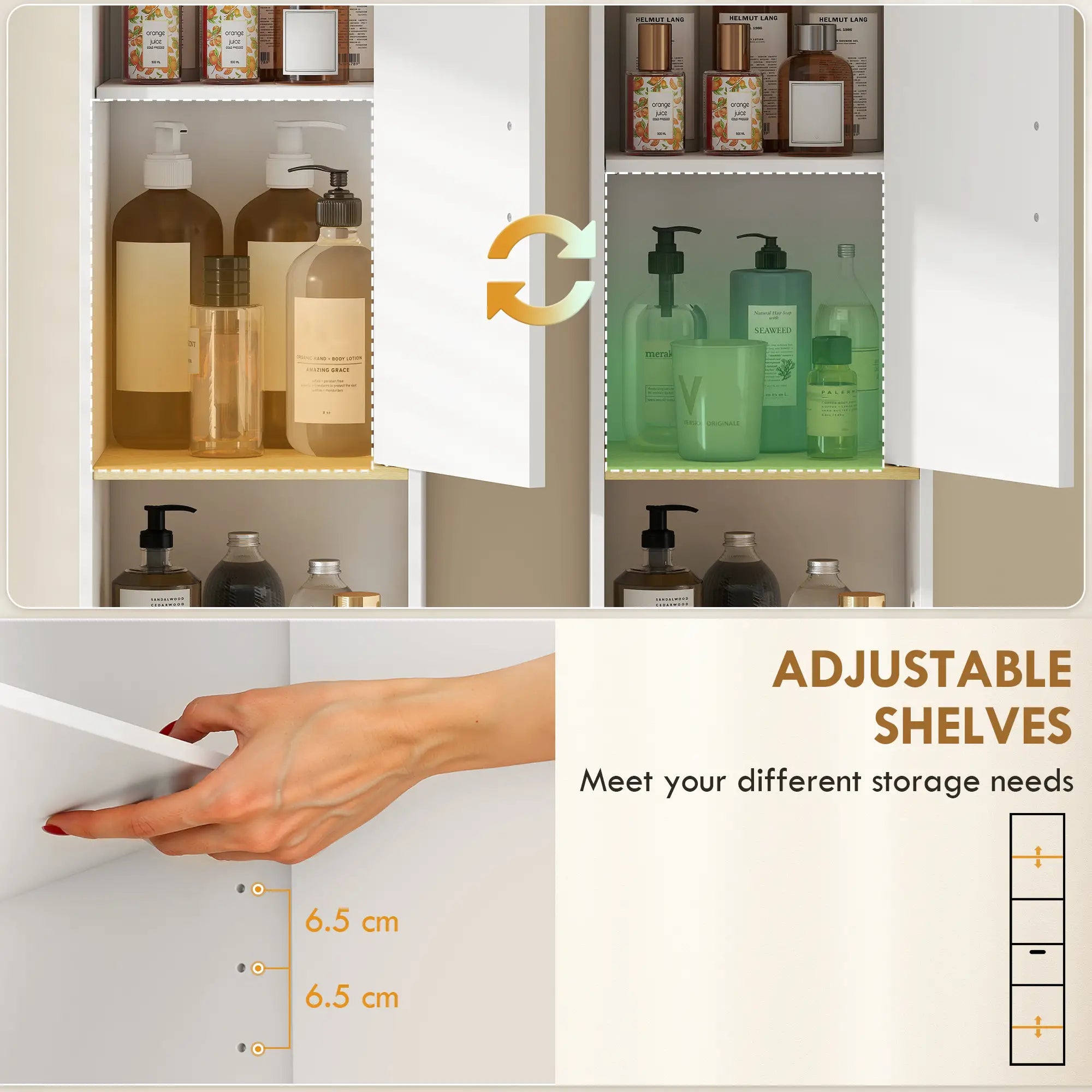 Tall Bathroom Storage Cabinet With Drawer, Adjustable Shelves, White Freestanding Bathroom Cabinets at Gallery Canada