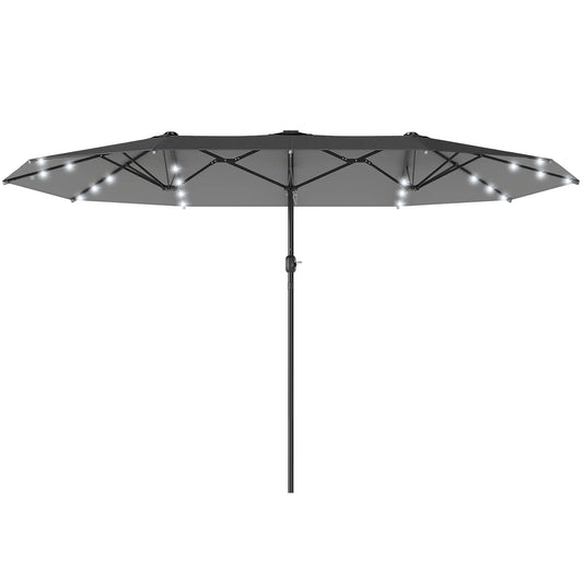 173" Double-Sided Sun Umbrella, Garden Parasol, Outdoor Sun Shade, Dark Green Double-sided Umbrellas Dark Grey at Gallery Canada
