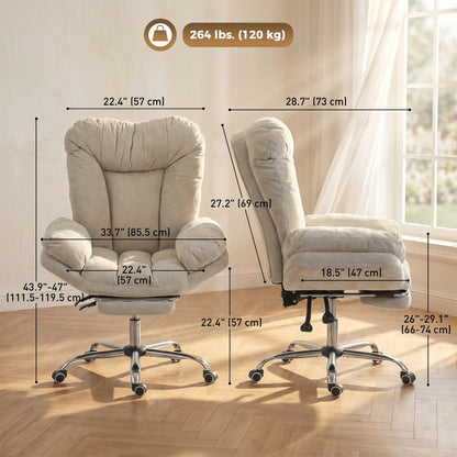 Criss Cross Chair with Wheels, Waterfall Armrests, Light Grey