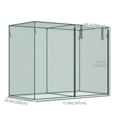 6.5 x 3.3ft Crop Cage, Plant Protector, Zippered Door, Storage Bag, Green Walk In Greenhouses at Gallery Canada