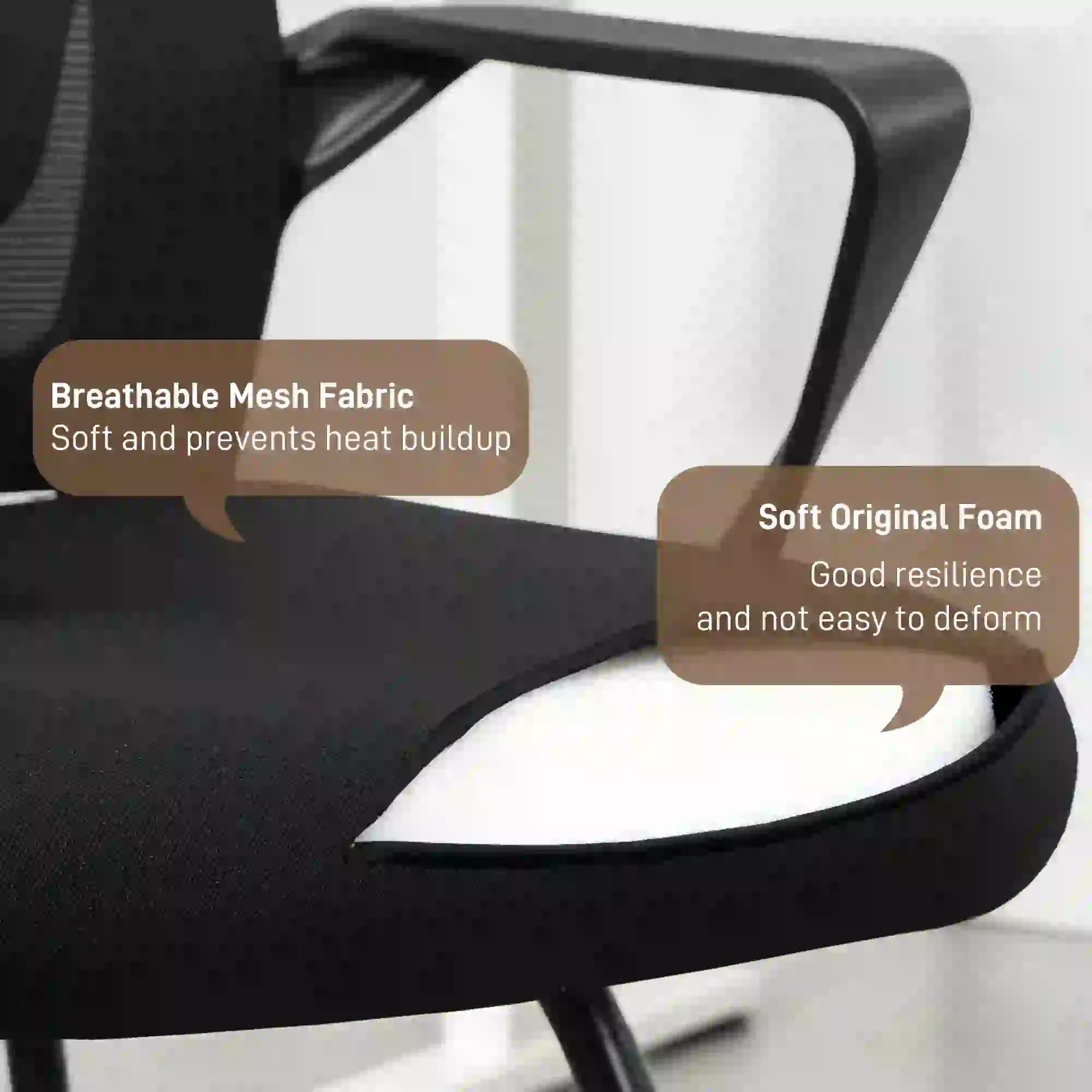 Waiting Room Chair, Desk Chair No Wheels, Mesh Back, Lumbar Support, Metal Base Task Chairs at Gallery Canada