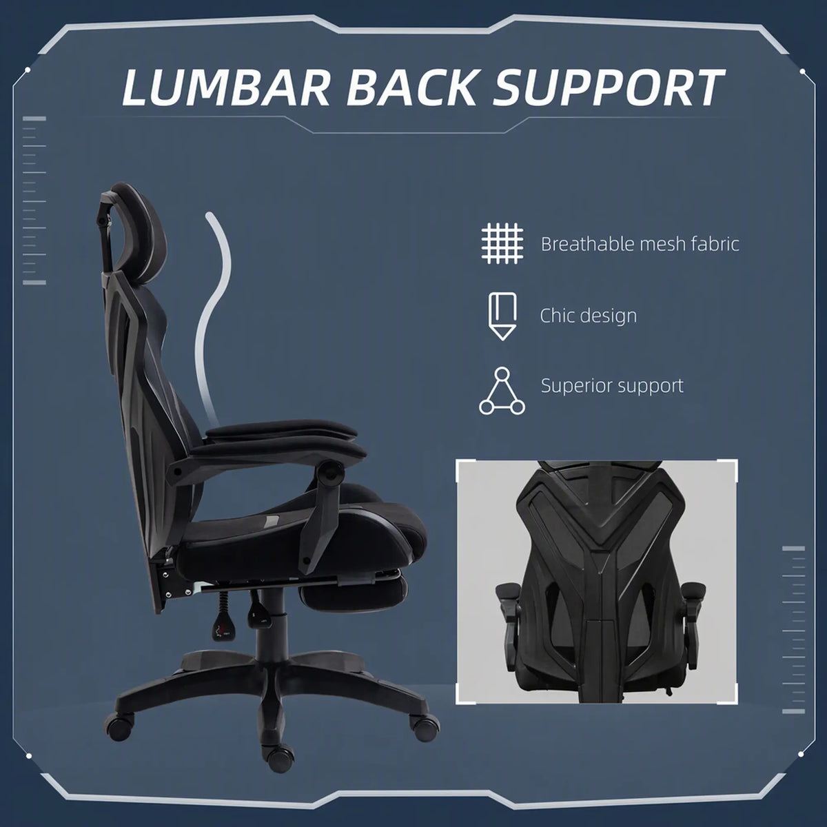Gaming Chair, Ergonomic Computer Chair with Footrest, Headrest, Black Video Game Chairs at Gallery Canada